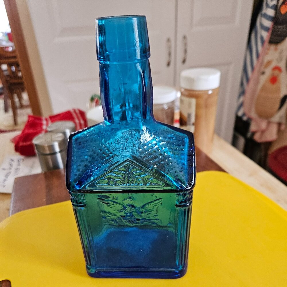 vintage Colbalt blue bottle Wheaton NJ bottle/decanter Paul Revere ride